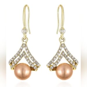 Elegant Gold & Pearl Drop Earrings- NEW